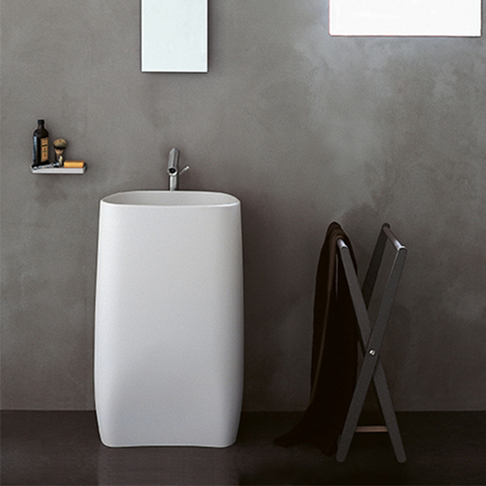 Agape Pear C Раковина напольная 55.5×40.9×90 см, без отв., выпуск в стену, цвет: белый