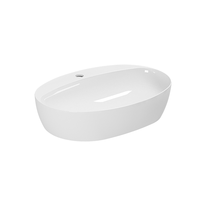 AZZURRA ELEGANCE CIRCLE раковина накладная 60х42см с 1 отв. под смеситель, цвет белый (цена по акции