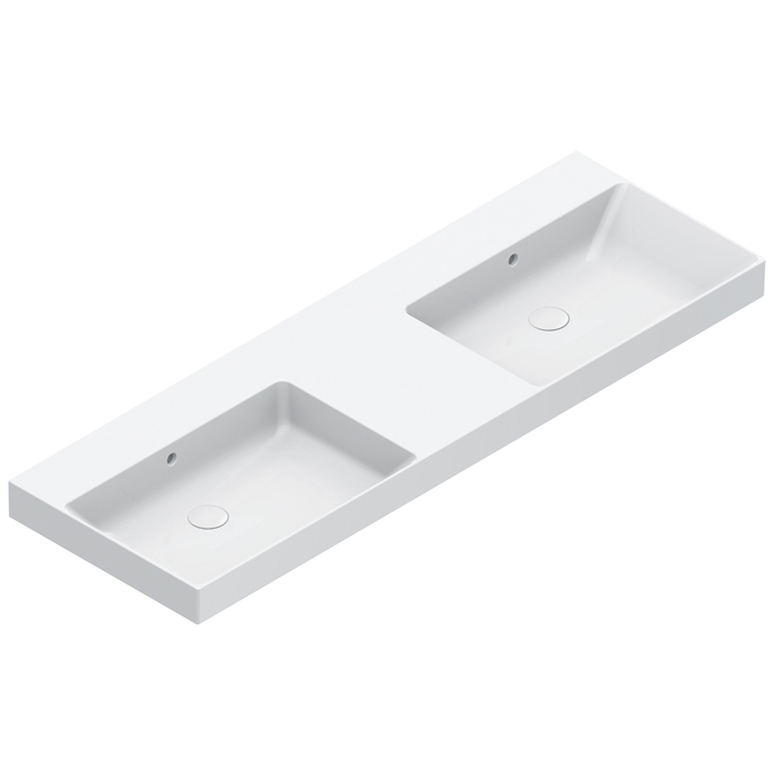 Catalano ZERO Раковина 150×50 двойная, без отв. под смеситель, покрытие Cataglaze+, цвет белый глянц