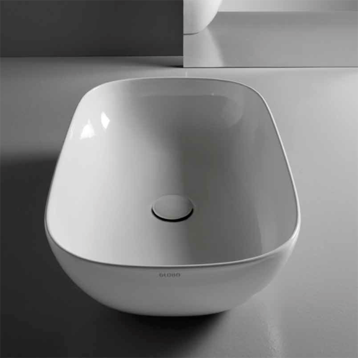 GLOBO T-Edge Раковина-чаша на столешницу 60Х38, H 16 см, без отв под смеситель, цвет белый