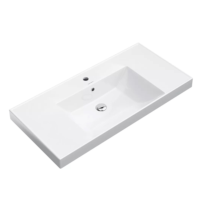 Kerama Marazzi Раковина CUBO подвеснаямебельная 101*48,5*18см,  с 1 отв.под смеситель, с переливом,