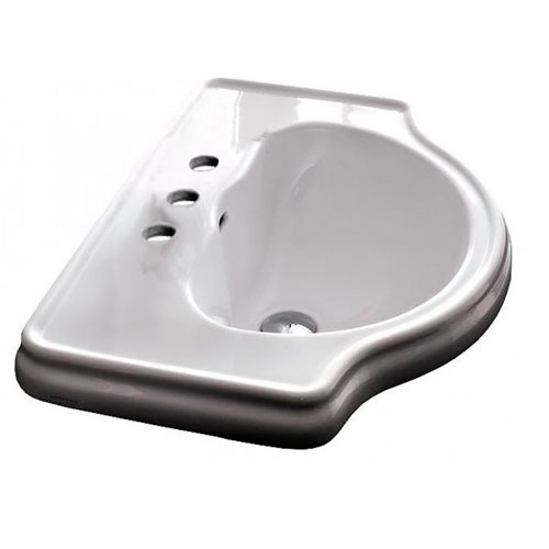 KERASAN Retro Раковина встраиваемая 620х455мм , 3 отв. под смеситель, цвет белый
