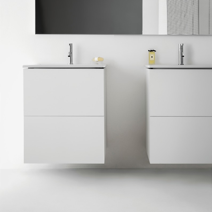 Laufen Kartell комплект: тумба с керамич раковиной с 1 отв. под смес, цвет бел  600х500х725мм, с 2 в