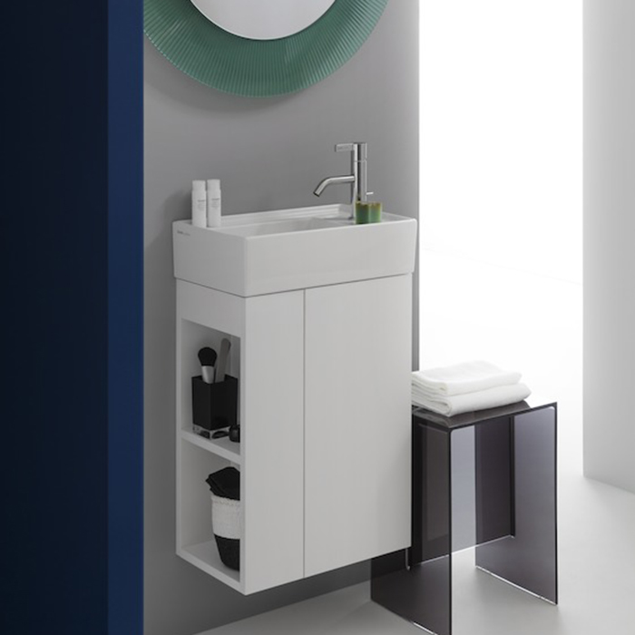 Laufen Kartell Раковина 460х280х120мм без перелива, с 1 отв. под смеситель, полочка справа, со скр с