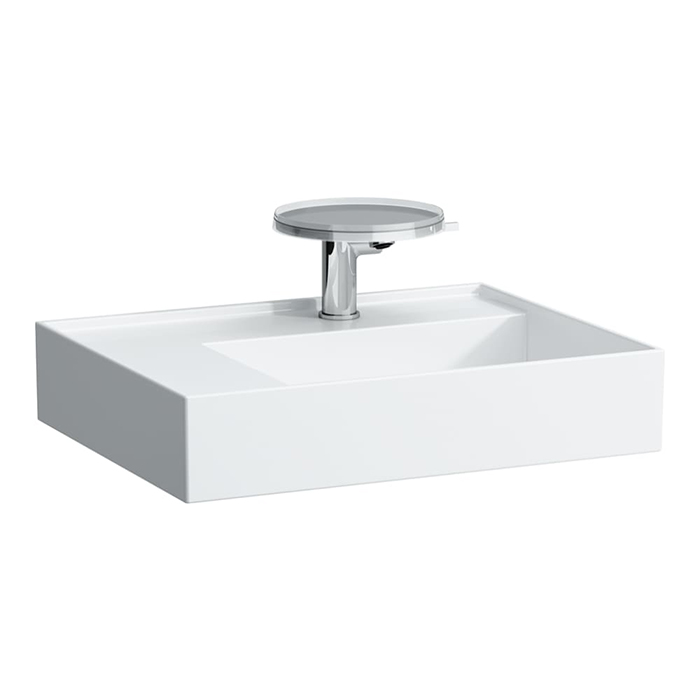 Laufen Kartell Раковина 600х460х120мм с 1 отв. под смеситель, со скр сливом, полка слева, цвет: белы