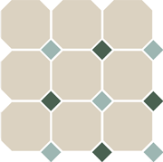 Гранит керамический 4416 OCT13+18-A White OCTAGON 16/Turquoise 13 + Green 18 Dots 30×30 см