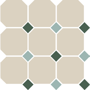 Гранит керамический 4416 OCT18+13-B White OCTAGON 16/Green 18 + Turquoise 13 Dots 30×30 см