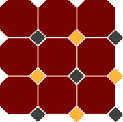 Гранит керамический 4420 OCT14+21-A Brick Red OCTAGON 20/Black 14 + Ochre Yellow 21 Dots 30×30 см