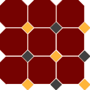 Гранит керамический 4420 OCT21+14-B Brick Red OCTAGON 20/Ochre Yellow 21 + Black 14 Dots 30×30 см