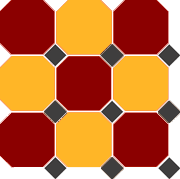 Гранит керамический 4420/21 OCT14-A Brick Red 20 Ochre Yellow 21 OCTAGON/Black 14 Dots 30×30 см