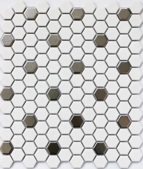 Мозаика BONAPARTE Babylon Silver matt 6*23*26 260*300