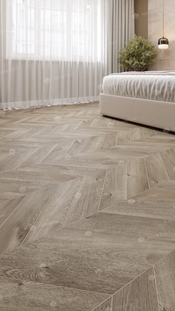 SPC ALPINE FLOOR Chevron Alpine Натуральный Первозданный Дуб Отбеленный ECO 18-3 MC 12,7×60 Замковый