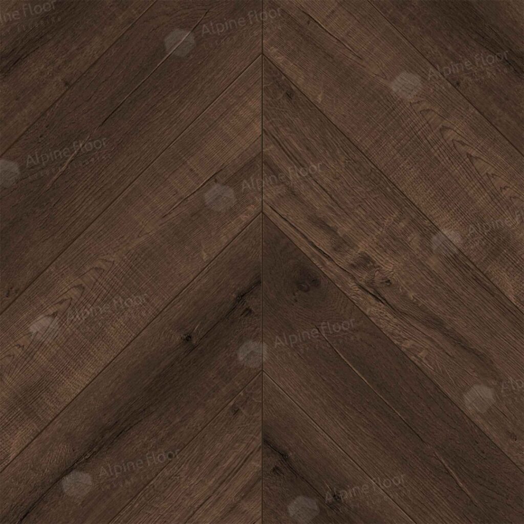 SPC ALPINE FLOOR Chevron Alpine Кофейный Дуб Мокка ECO 18-12 MC 12,7×60 Замковый