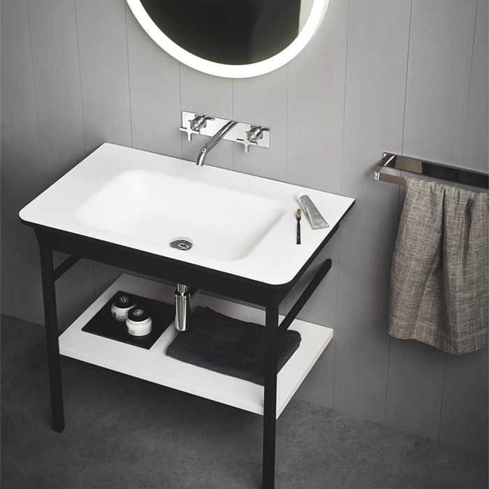 Agape Novecento XL Раковина подвесная 90x55x13 см, без отв., цвет: матовый белый/темный серый