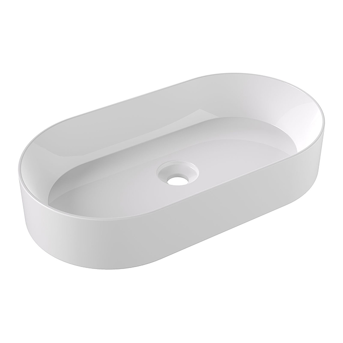 Alice Spy Раковина Oval 65×36хВ12, накладная, без отверстия под смеситель, белый глянцевый