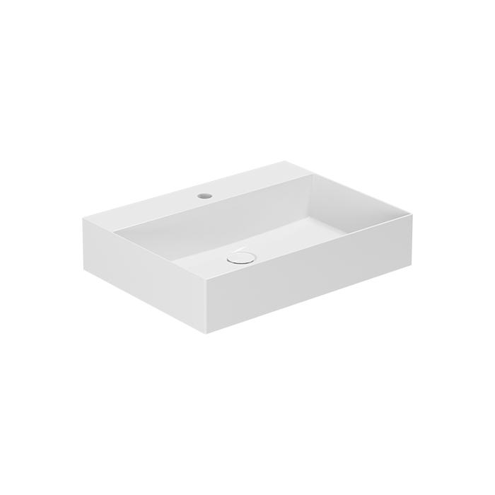 AZZURRA ELEGANCE Squared раковина подвесная/накладная  60х45см с 1 отв. под смесит, задняя стенка бе