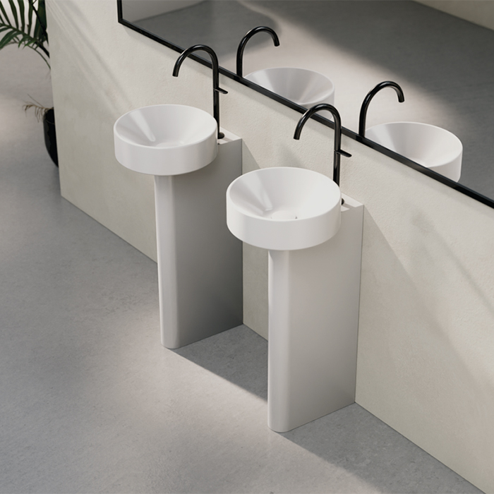 BETTE SunoPedestal Раковина пристенная 34*43,7*84см с 1 отв. под смеситель с сифоном, шумоизоляцией,