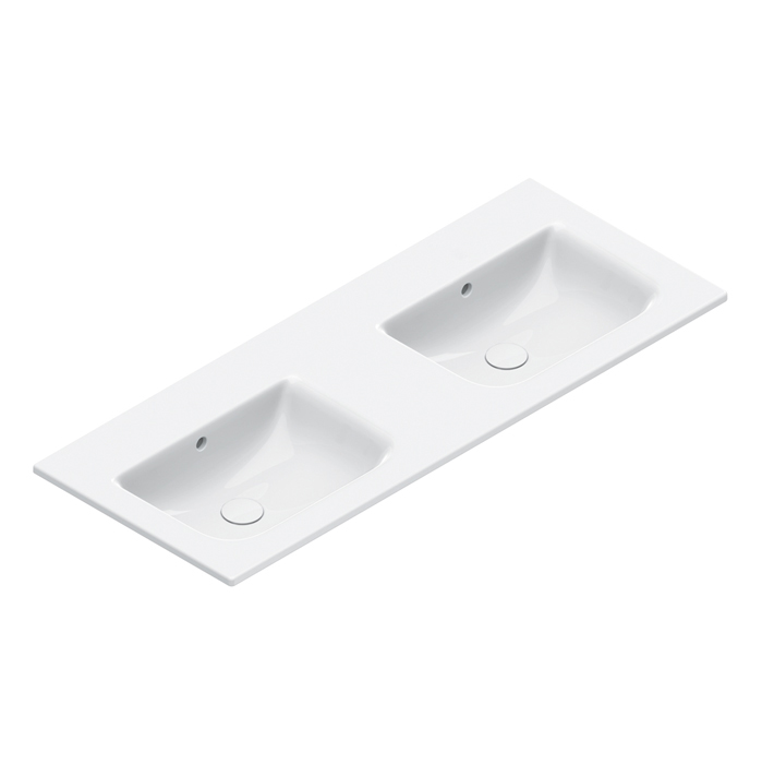 Catalano ITALY Раковина 125×50 двойная, без отв. под смеситель, покрытие Cataglaze+, цвет белый глян