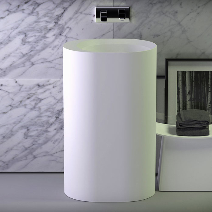KNIEF Glow Раковина приставная   55х40х90 см  без перелива, вывод в стену,цвет белый матовый