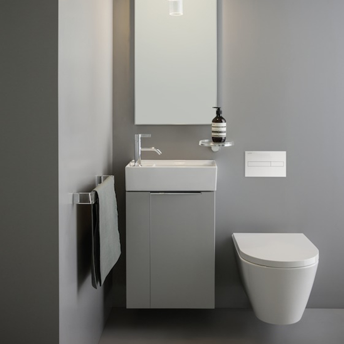 Laufen Kartell Раковина 460х280х120мм без перелива, с 1 отв. под смес, полочка слева, цвет: белый