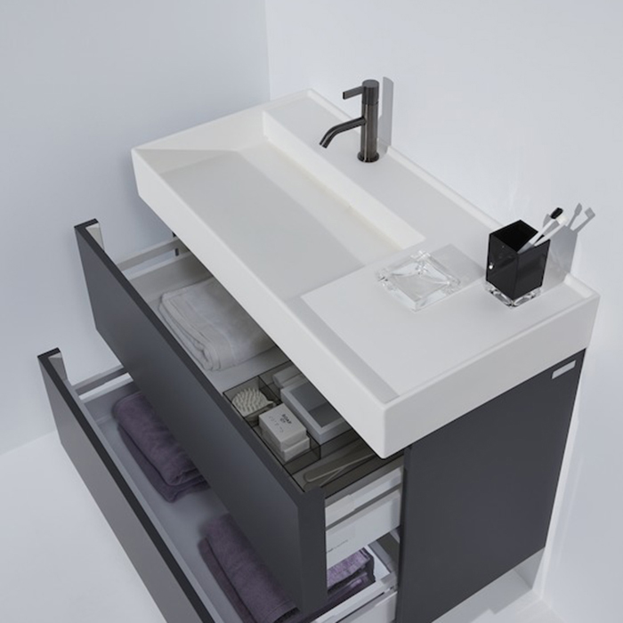 Laufen Kartell Раковина 900х460х120мм без перелива, с 1 отв. под смес, со скр сливом, полка справа,