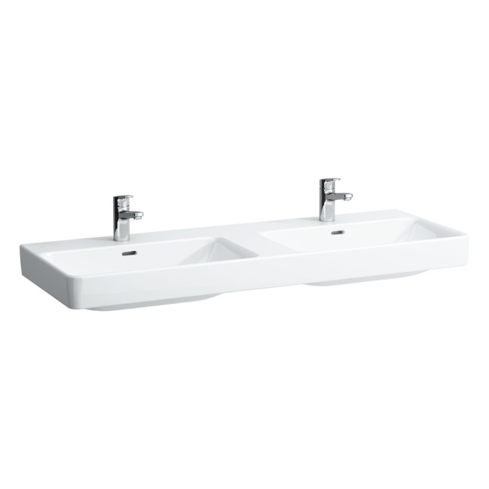 LAUFEN PRO S Раковина двойная 1300×465х175мм с 1 отв под смес на каждую раков, цвет белый глянц (со