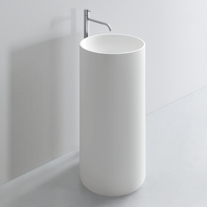 NOORTH milldue edition TUBE Раковина d44xh87 напольная из Ceramilux ,слив в стену, без отв. для смес