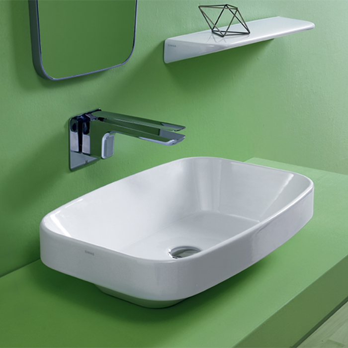 Simas Baden Baden Раковина накладная 60х38 см, без отв. для смесителя, цвет белый