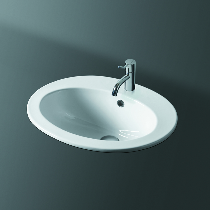 SIMAS Lavabi d’arredo Раковина встраиваемая 53.5×45см с 1 отверстием и двумя намеченными DESMO, цвет