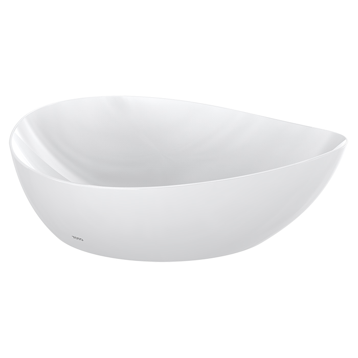 TOTO VESSEL TA Раковина460x420x177мм, ассиметричная чаша, без отв.под смеситель, с переливом, CeFiON