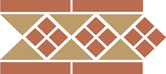 Бордюр Top Cer Border LISBON-1 with 1 strip (Tr.03, Dots 04, Strips 04) 28х15 см