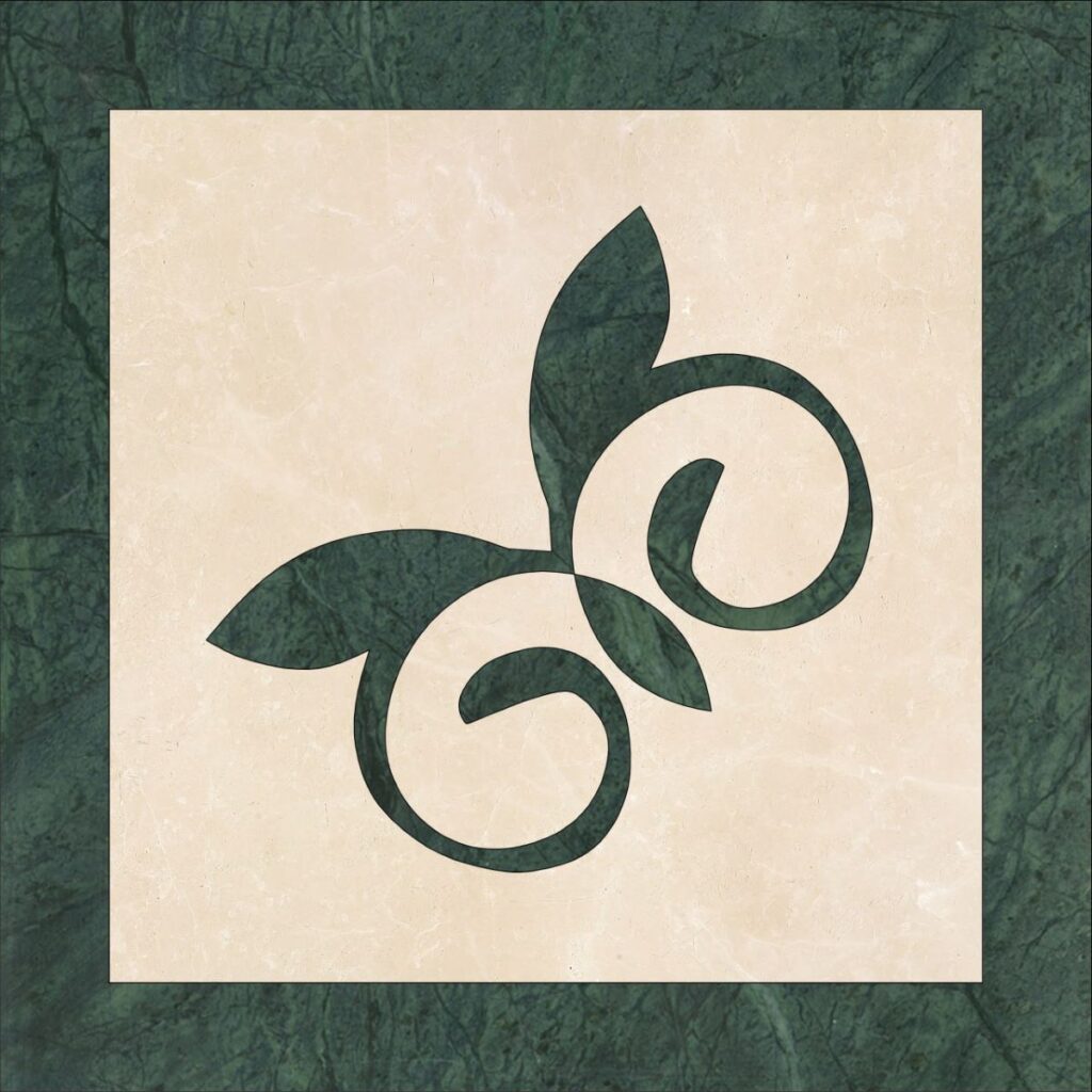 Marmocer 72 Waterjet Border 20×20 (Vines)