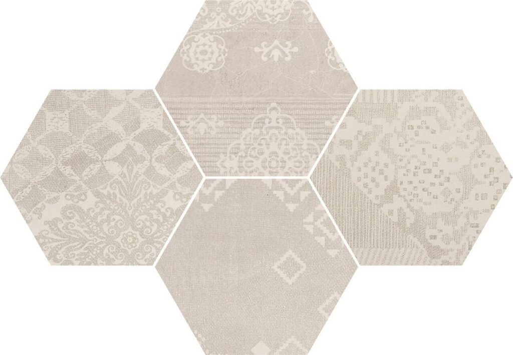 Керамогранит PROVENZA Gesso Esagona Patchwork Natural White 25,5×29,4