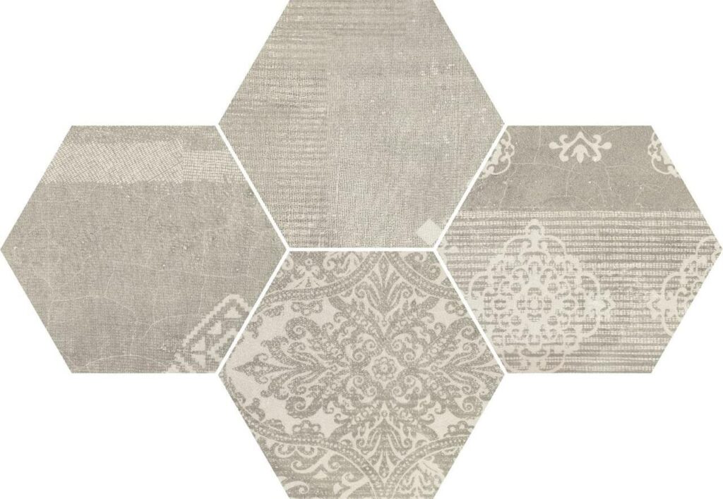 Керамогранит PROVENZA Gesso Esagona Patchwork Pearl Grey 25,5×29,4