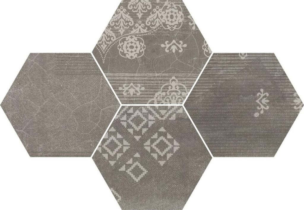 Керамогранит PROVENZA Gesso Esagona Patchwork Black Velvet 25,5×29,4
