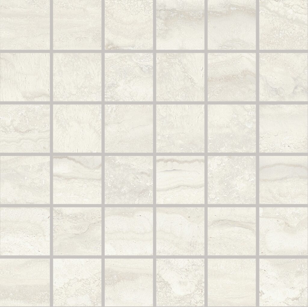 Мозаика PROVENZA Unique Travertine Mosaico 5X5 Vein Cut White Naturale 30×30
