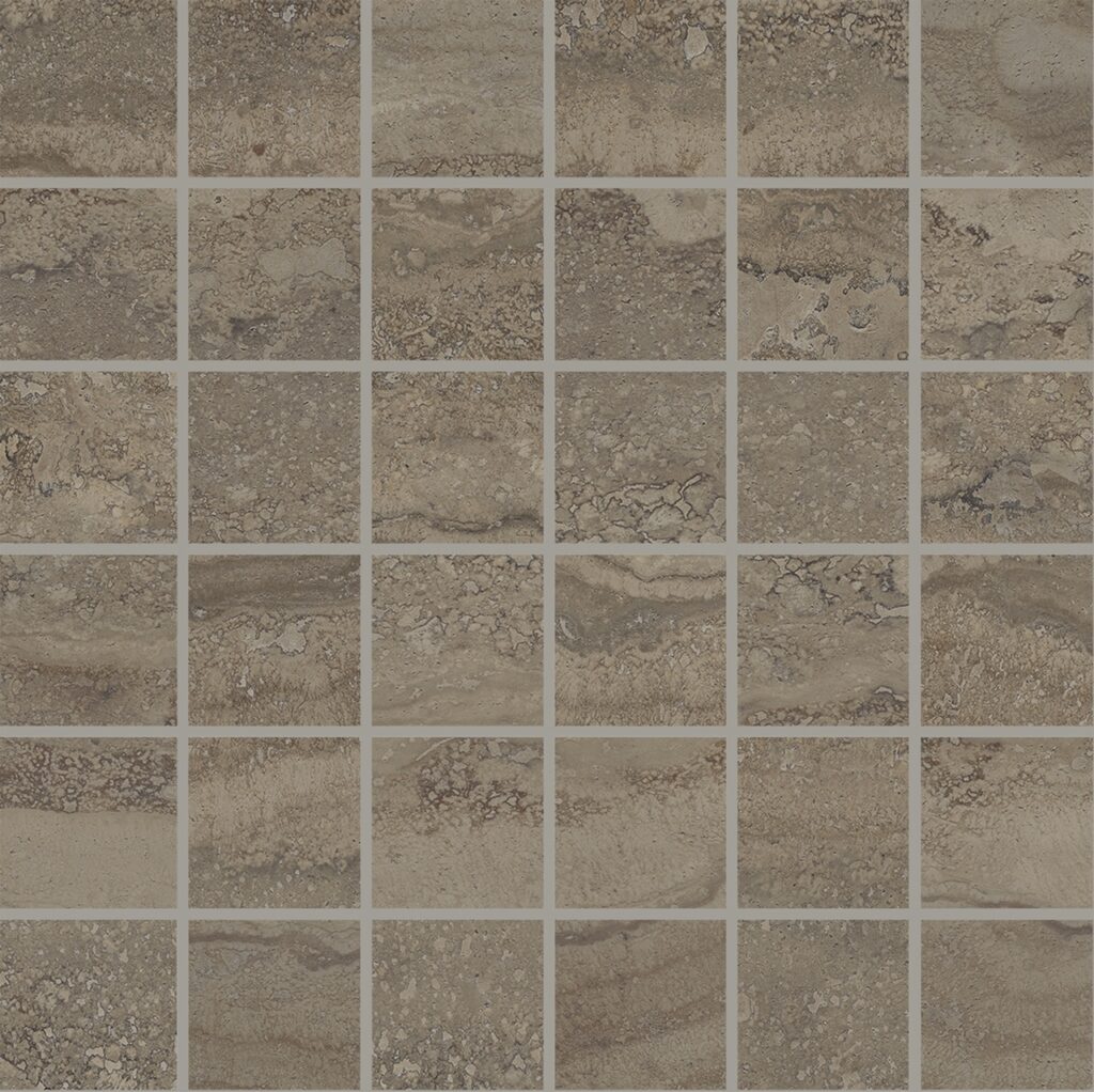 Мозаика PROVENZA Unique Travertine Mosaico 5X5 Vein Cut Chocolate Naturale 30×30