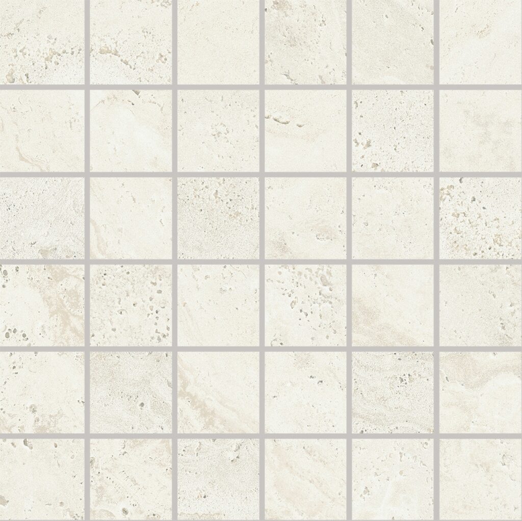 Мозаика PROVENZA Unique Travertine Mosaico 5X5 Minimal White Naturale 30×30