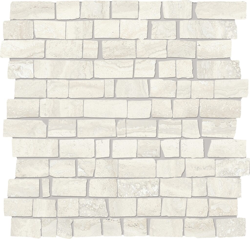 Мозаика PROVENZA Unique Travertine Mosaico Mini Block Vein Cut White Naturale 30×30