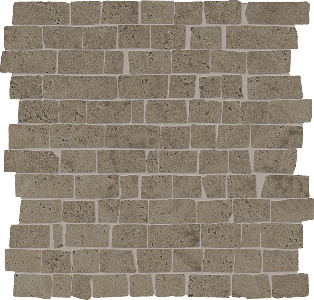 Мозаика PROVENZA Unique Travertine Mosaico Mini Block Minimal Chocolate Naturale 30×30
