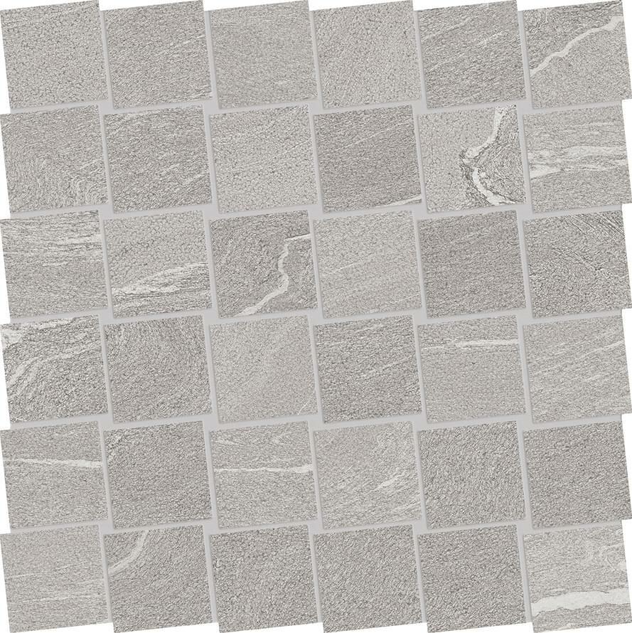 Мозаика ERGON Stone Talk Mosaico Dado Martellata Grey Naturale 30×30