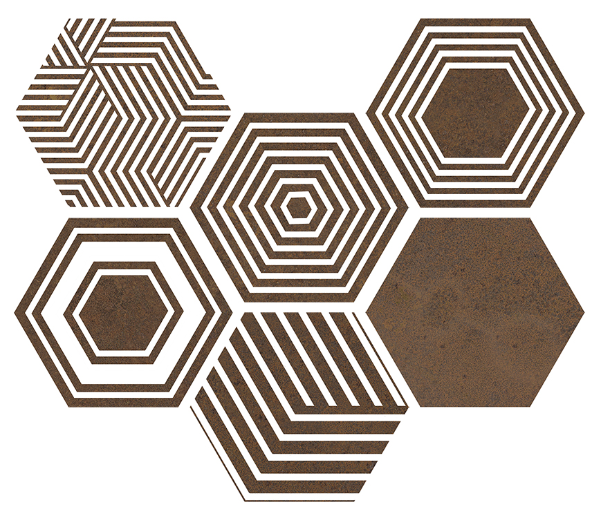 Керамогранит ITT CERAMIC Pier17 Hexa Copper 23,2×26,7