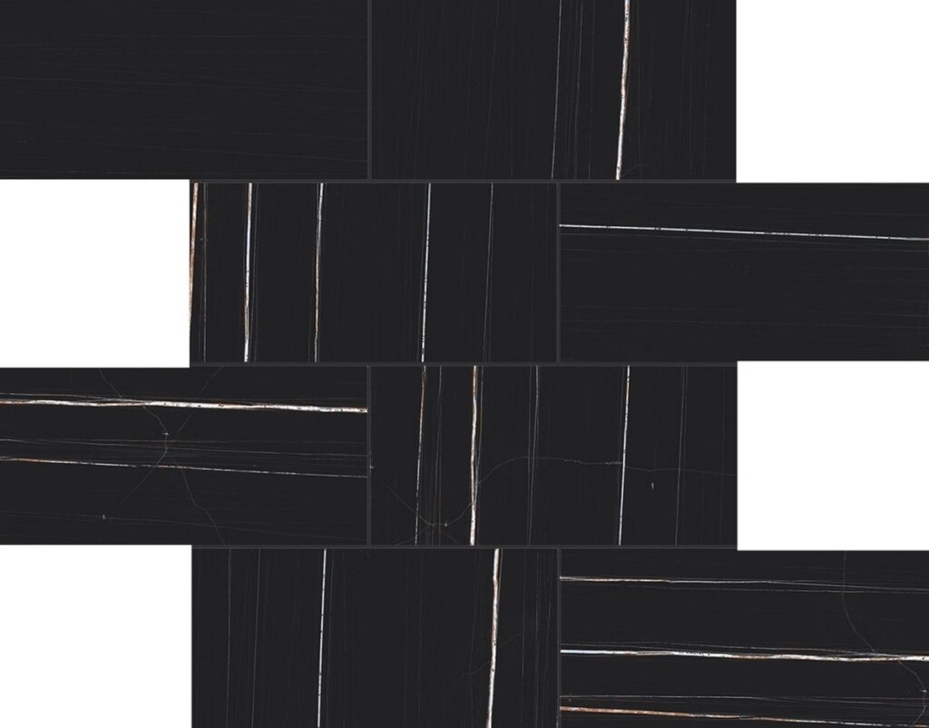 Керамогранит Florim Stones & More 2.0 Sahara Noir Glossy 6 Mm Muretto 7.5×15 30×30