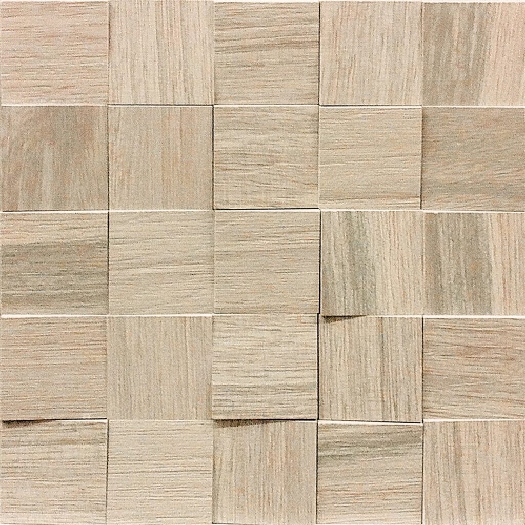 Керамогранит Florim Wooden Tile Almond Mosaico 6×6 3d Inclinato Nat 30×30