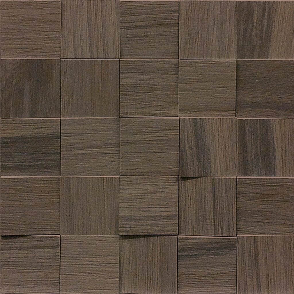 Керамогранит Florim Wooden Tile Brown Mosaico 6×6 3d Inclinato Nat 30×30
