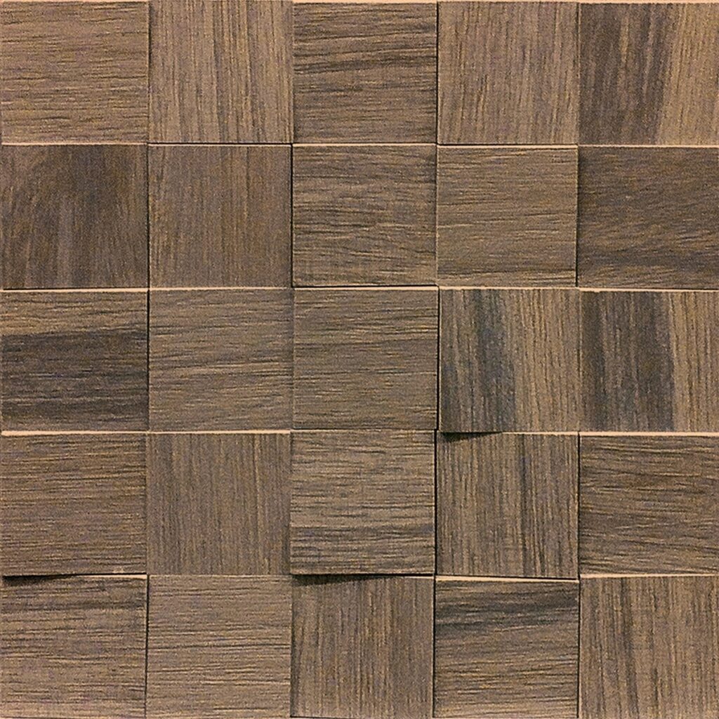Керамогранит Florim Wooden Tile Walnut Mosaico 6×6 3d Inclinato Nat 30×30