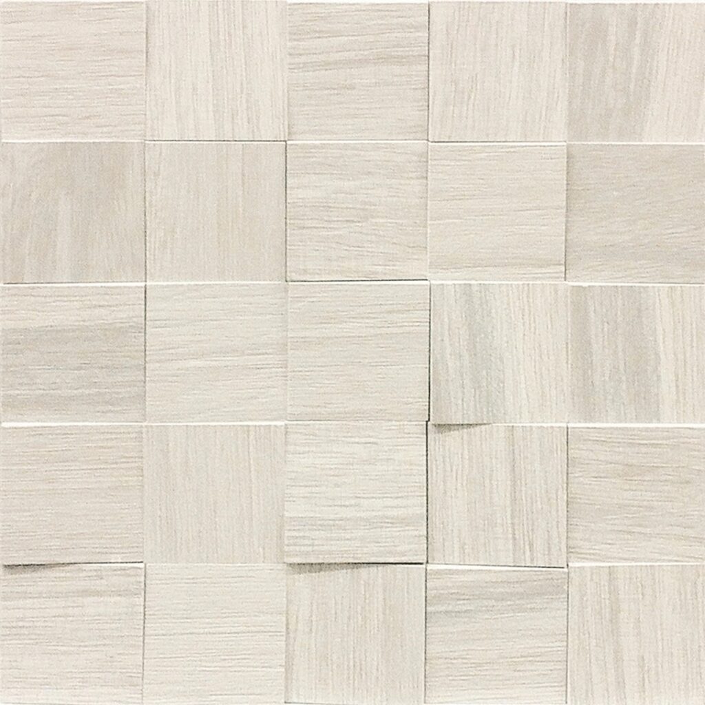 Керамогранит Florim Wooden Tile White Mosaico 6×6 3d Inclinato Nat 30×30