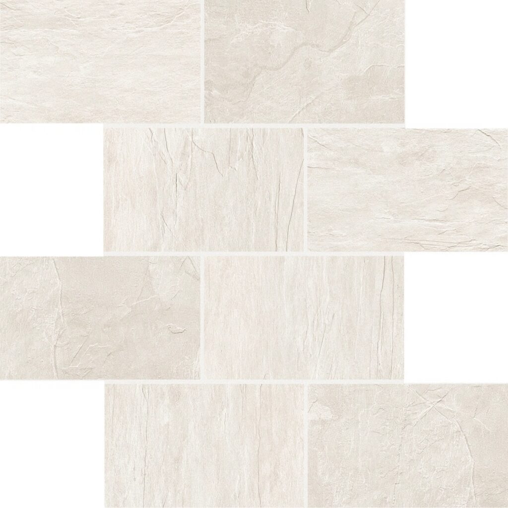 Керамогранит Rex Ardoise Blanc 7.5×15 6mm 30×30 Muretto