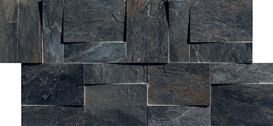 Керамогранит Rex Ardoise Modulo Muretto 3d Noir 30×30