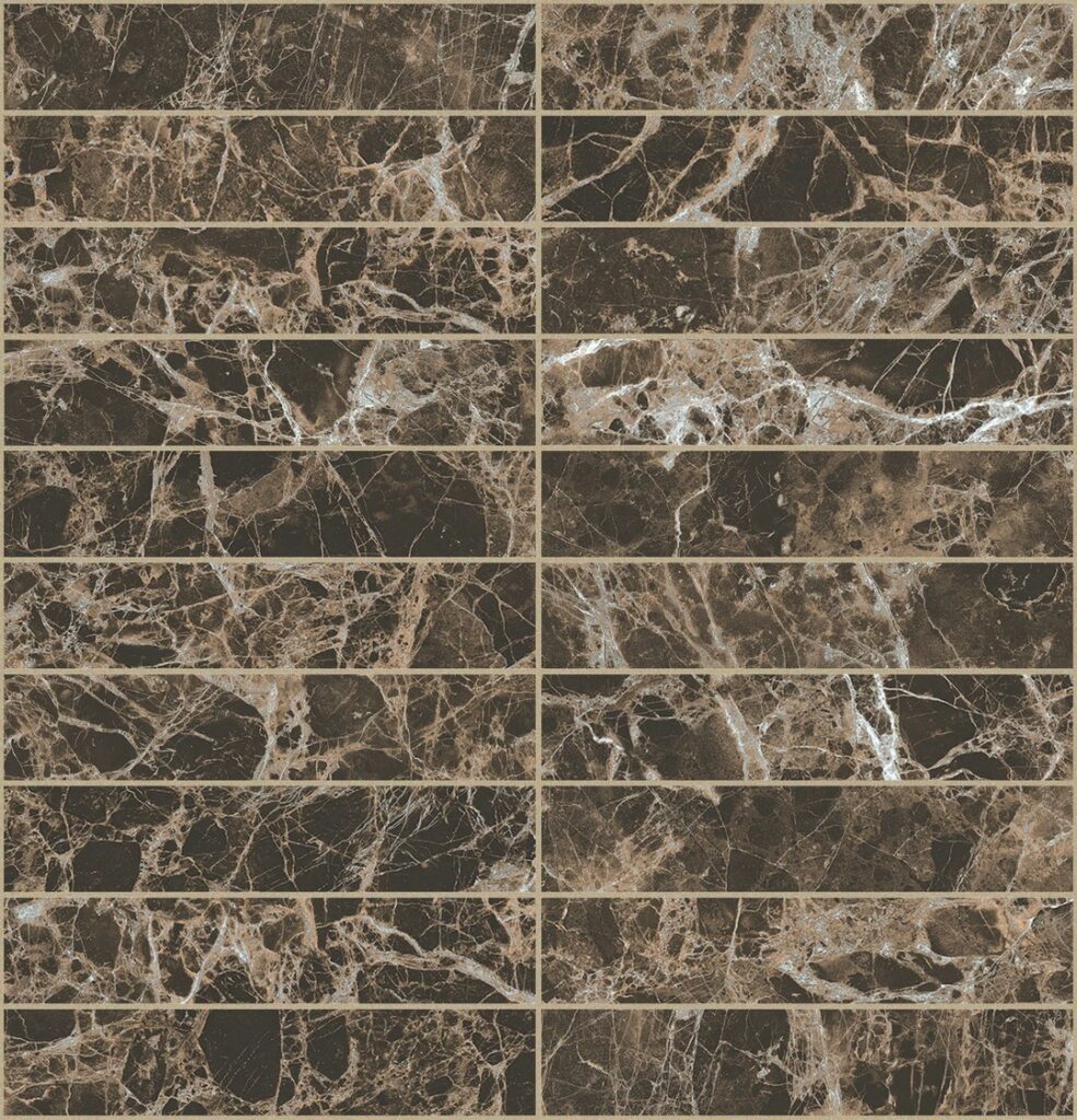Керамогранит Rex Bijoux Marron Imperial Glossy Mosaico 3×15 30×30